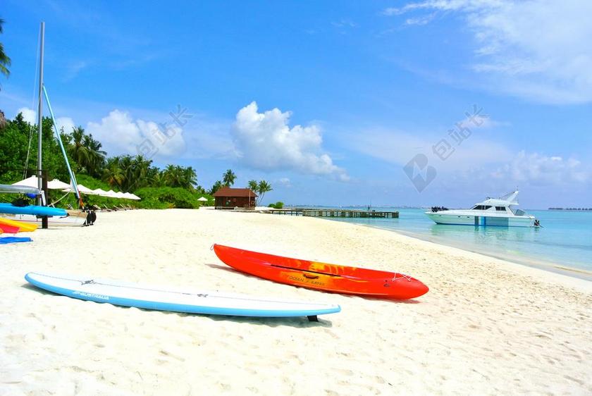 马尔代夫海滩背景图旅游清新片