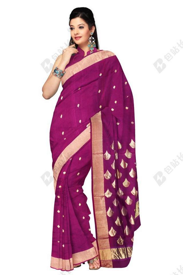 SAREE 时尚 丝绸 连衣裙 女子 模型 服装 印度