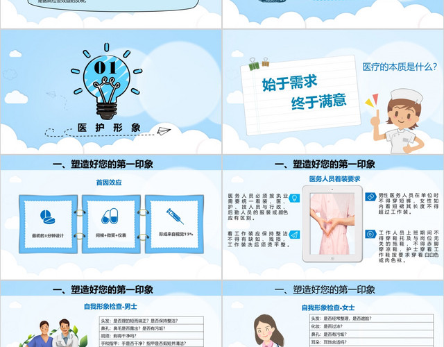 医疗医院护士医生护理服务礼仪培训PPT模板