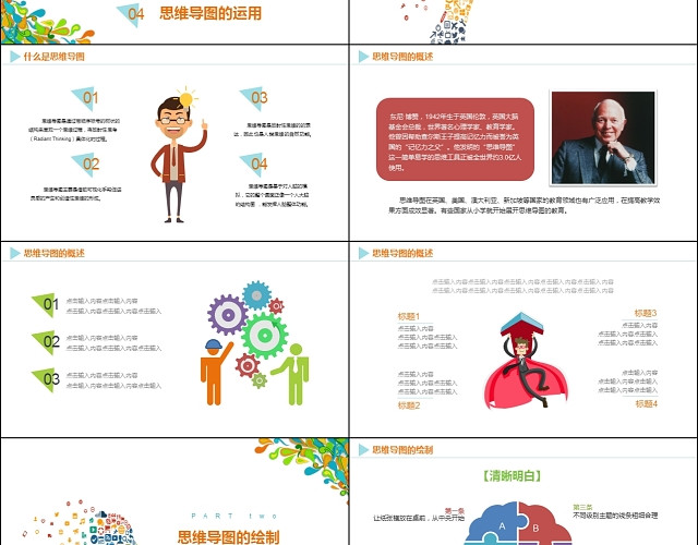 橙色扁平化思维导图培训课件信息发散思维头脑风暴动态PPT模板