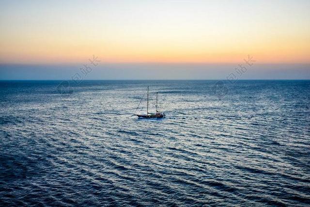 日落 船舶 船 孤立性 海 海洋 天空 霾 水 旅行