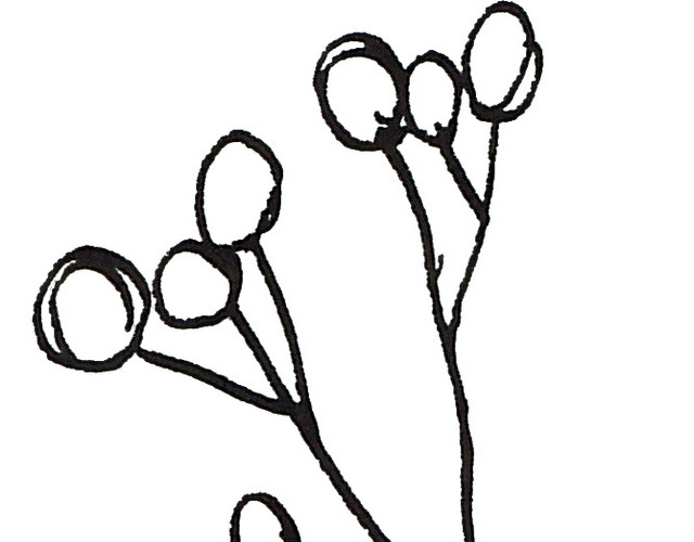 黑色素描花朵矢量图片