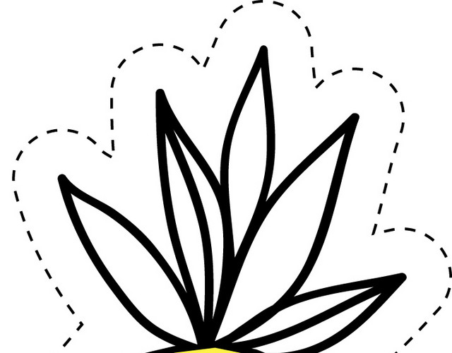 黄色卡通手绘菠萝矢量图片