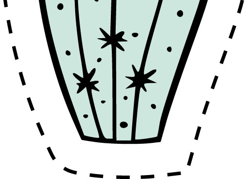 彩色卡通手绘仙人掌矢量图片