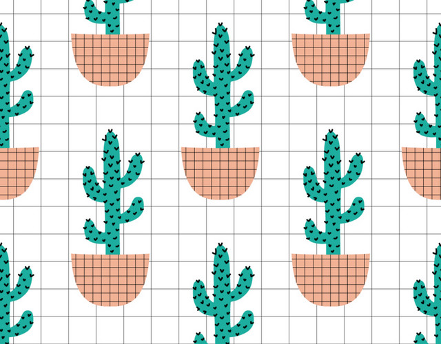 创意卡通植物仙人掌矢量图片