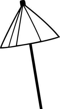 黑色卡通手绘太阳伞矢量图片