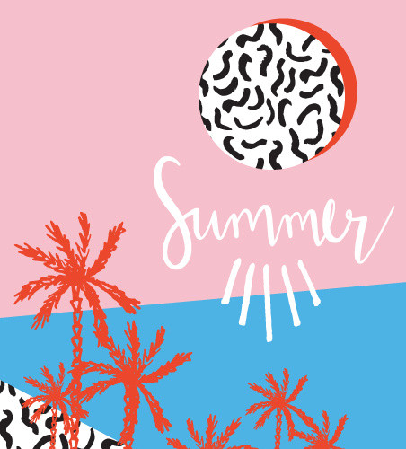 创意手绘夏日英文海报设计