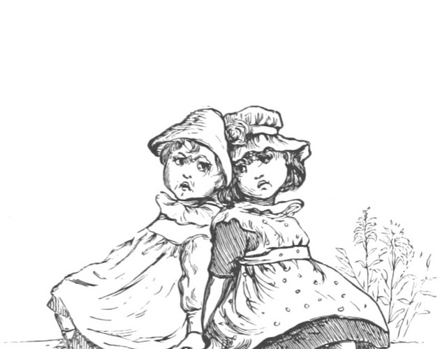 黑色手绘素描儿童矢量图片