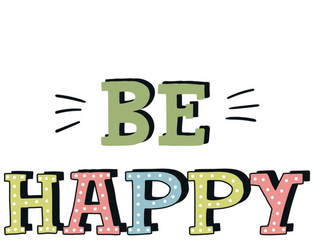 创意卡通装饰英文字母BE HAPPY