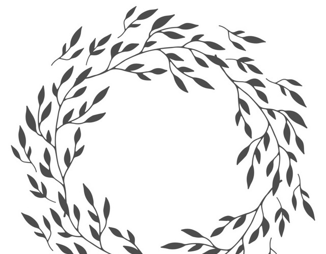 黑色线条古典花环矢量素材