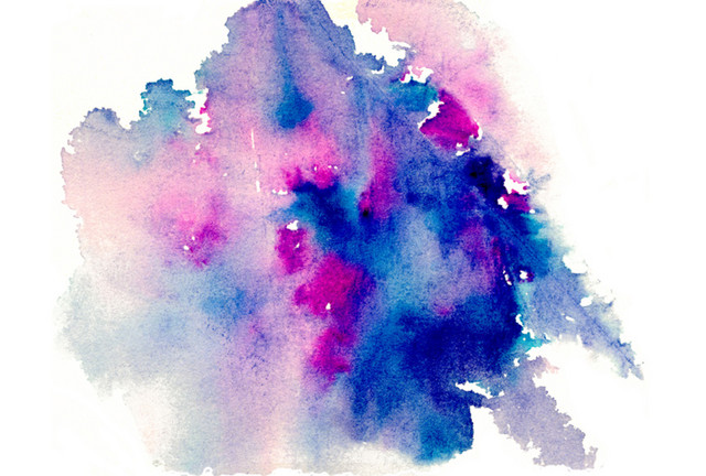 彩色手绘水彩笔触矢量素材