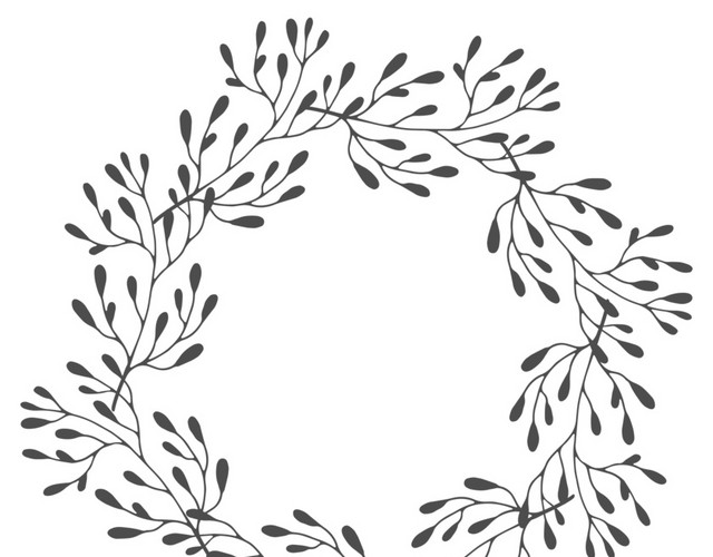 黑色线条花环矢量素材