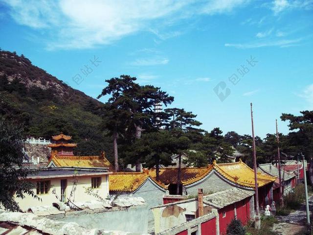 清凉寺 寺院 风景 佛教 宗教 山 树 古建筑