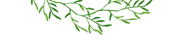 绿色手绘叶子花环矢量素材