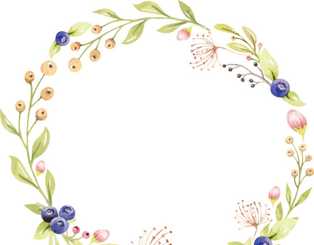叶子花朵边框花环