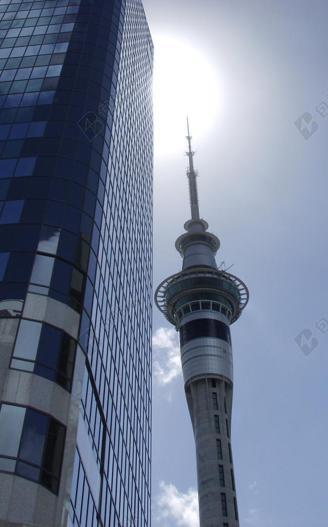 蓝白互联网科技奥克兰网络基站城市背景图片