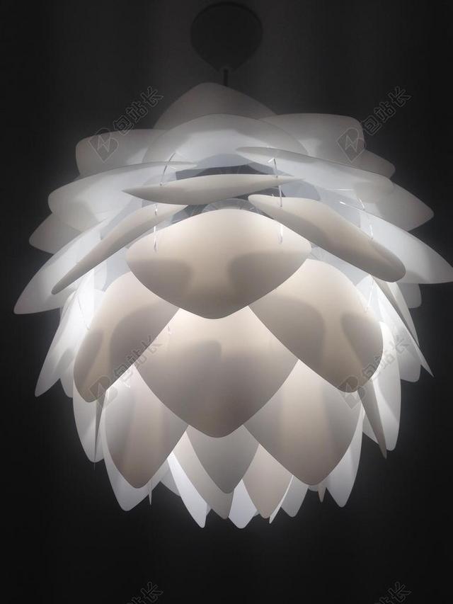 家居现代白色的花型吊灯背景图片