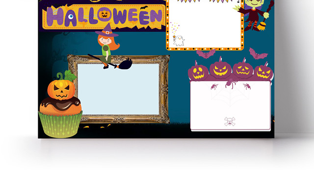 简约绿HALLOWEEN万圣节英文手抄报WORD模板