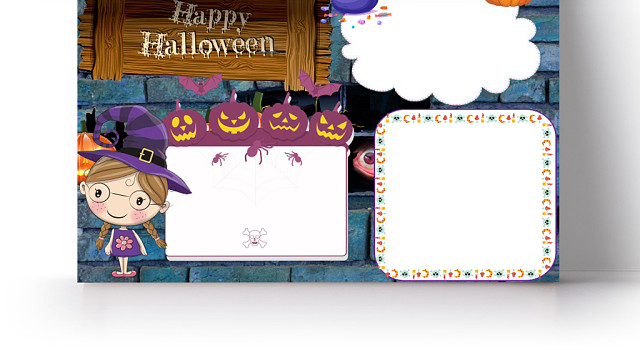 经典简约HAPPY HALLOWEE万圣节手抄报WORD模板
