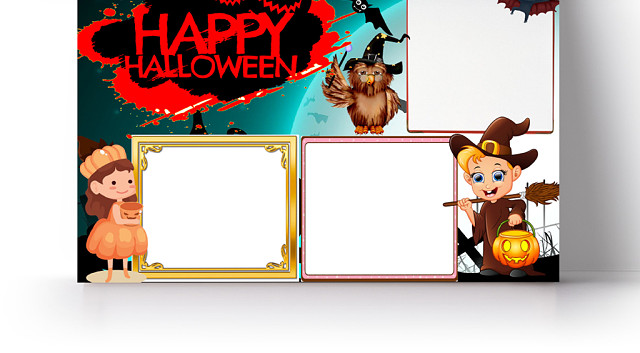 简约绿HAPPY HALLOWEEN万圣节手抄报WORD模板