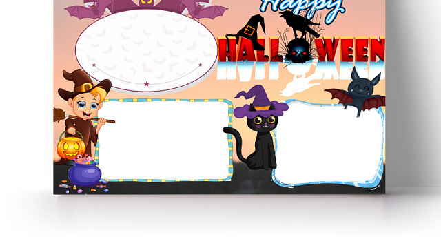 简约粉HAPPY HALLOWEEN万圣节手抄报WORD模板