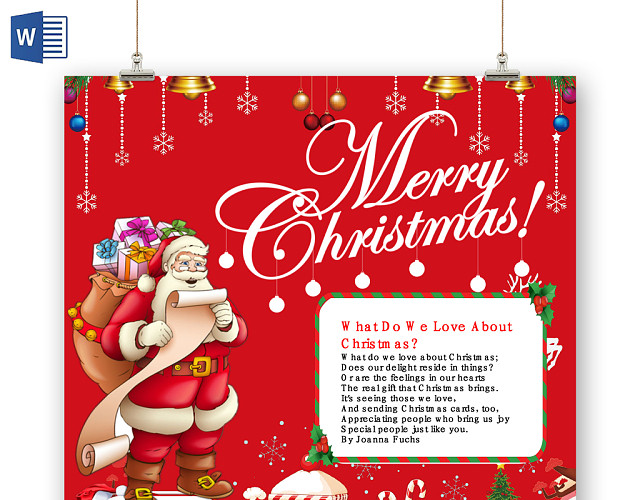 简约可爱MERRYCHRISTMAS圣诞节小报WORD