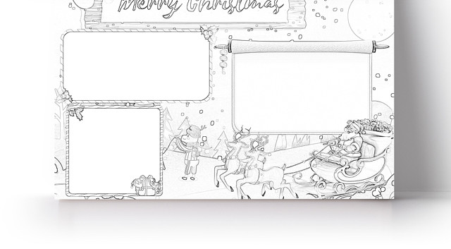 简约可爱MERRYCHRISTMAS圣诞节小报WORD模板