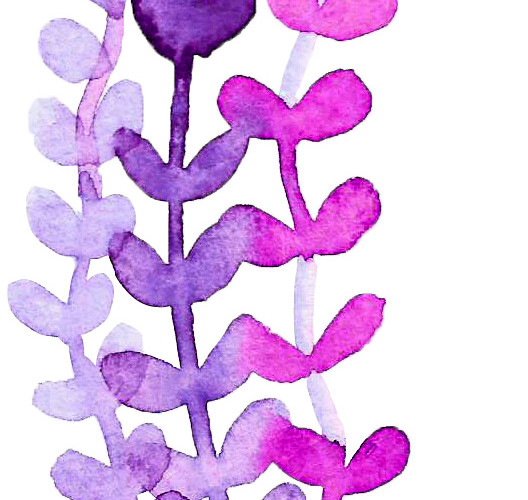 水彩植物花纹装饰绘画素材