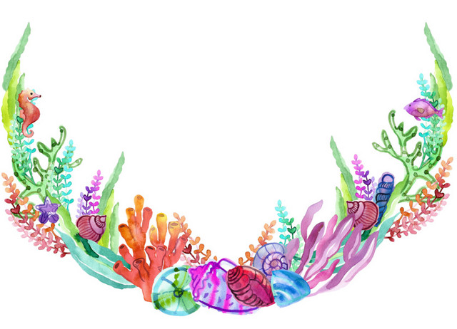 水彩植物花纹装饰绘画素材