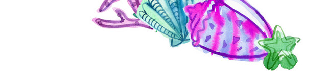 水彩海洋元素花纹装饰绘画素材