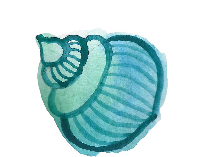 水彩海洋元素花纹装饰绘画素材