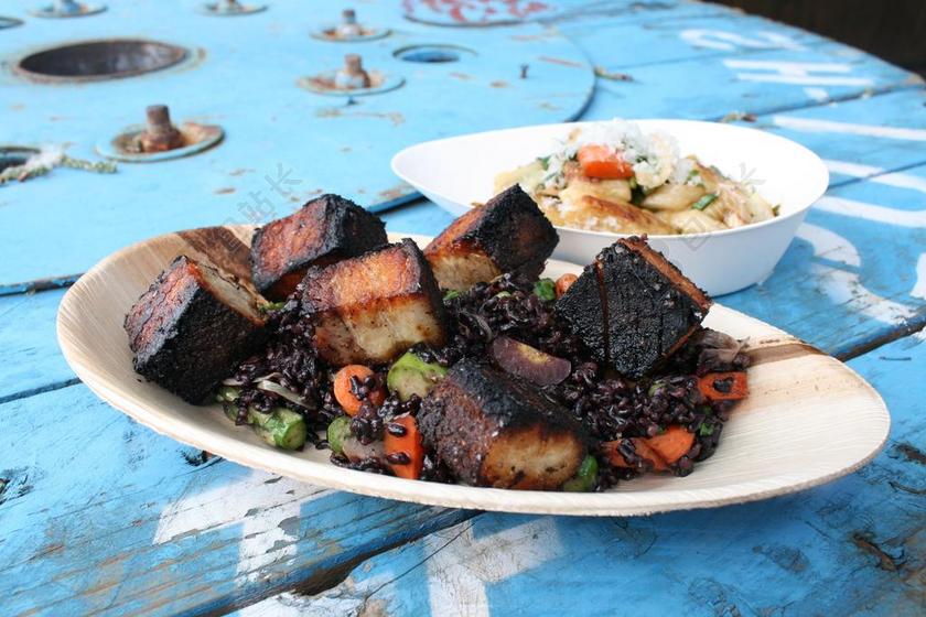 餐饮唯美猪蹄背景图片