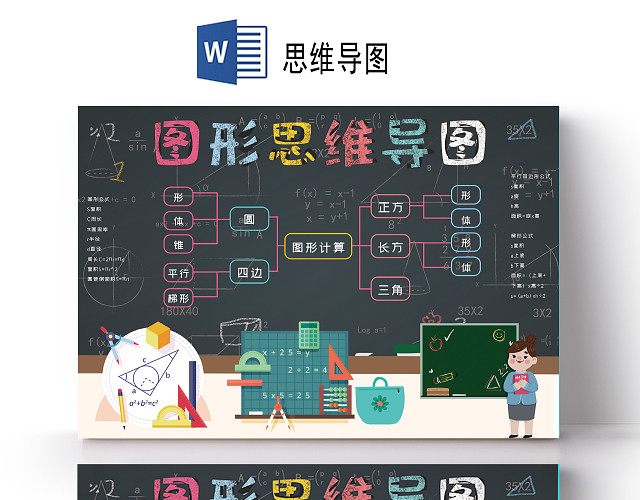 儿童卡通圆的认识思维导图手抄报