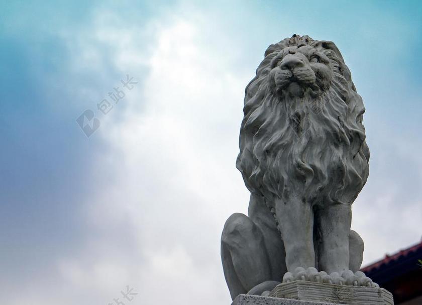 摄影唯美石狮背景图片