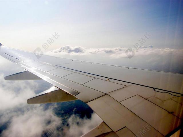旅游唯美飞机窗外的景色背景图片