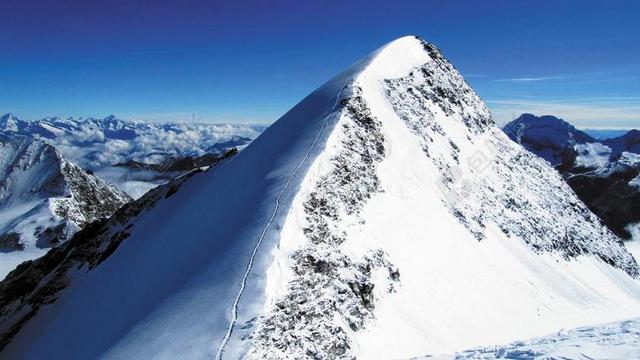 自然地理险峻的白色雪山背景图片