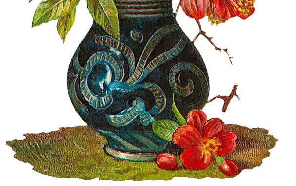 花朵花瓶玫瑰矢量图素材