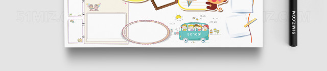 小学生读书卡卡通儿童小学生幼儿学习素材