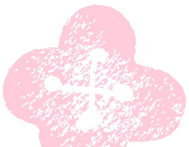卡通可爱蜡笔画小花素材