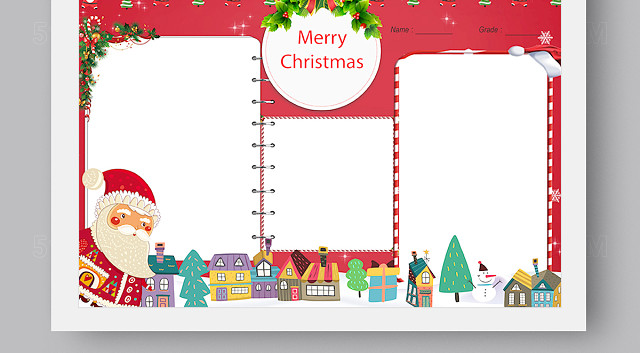 英文圣诞节手抄报模板WORD版 PS版
