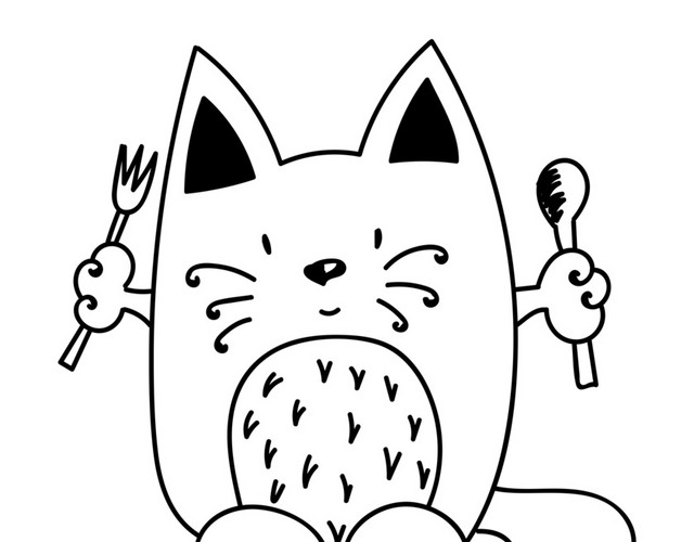 猫手绘图片