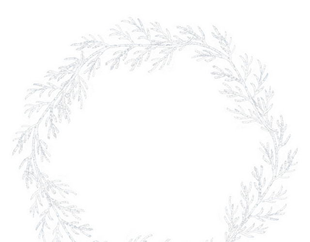 白色手绘花圈素材