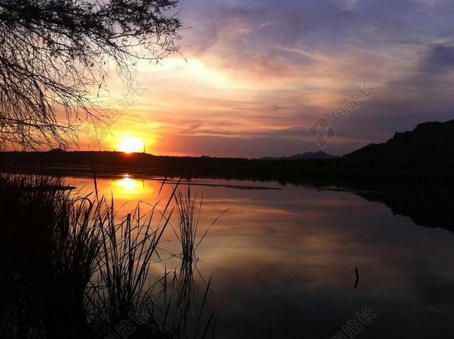 摄影唯美夕阳景色背景图片