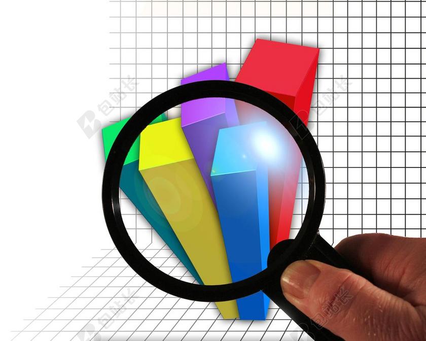 广告简约放大镜演示文稿宣传背景图片