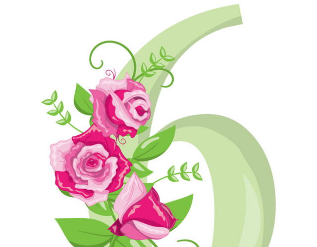 数字花朵素材
