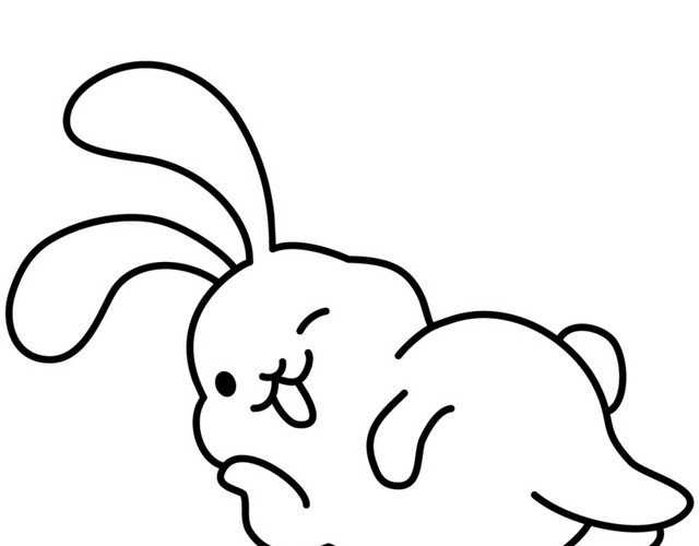 白色手绘兔子素材