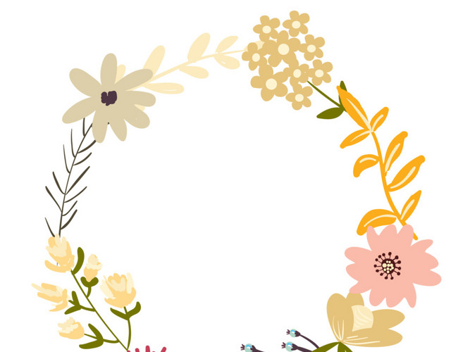 黄色小花圈素材