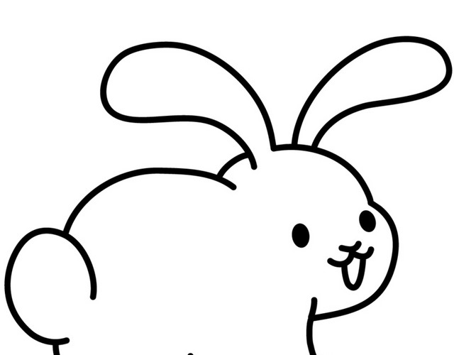 白色手绘小兔子素材