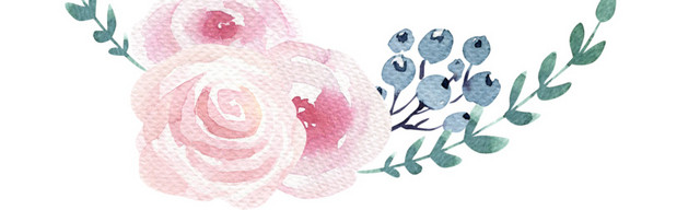 手绘粉色花朵绿色叶子花环边框矢量元素