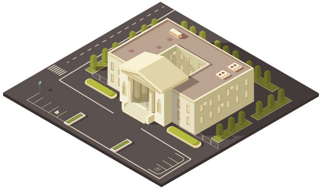 卡通3D楼房建筑矢量元素